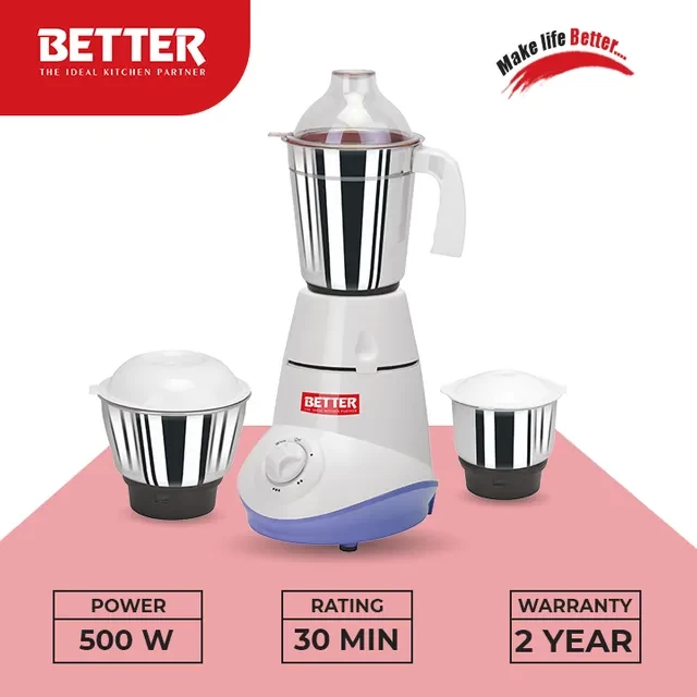 Better Creta 3 Mixer Grinder - 500W Powerful Motor